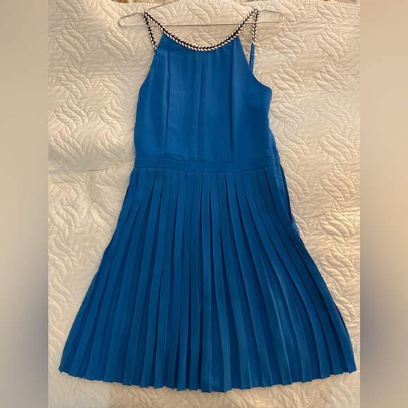 Blue Pleated Dress with roping detail - Picture 1 of 6